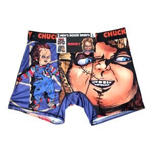 Child's Play Chucky Men's Boxer Briefs 2 PK L 36-38 Novelty Horror Underwear NWT